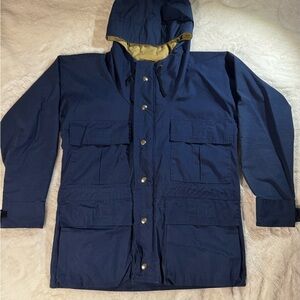 Men's Blue Hooded Military Field Jacket